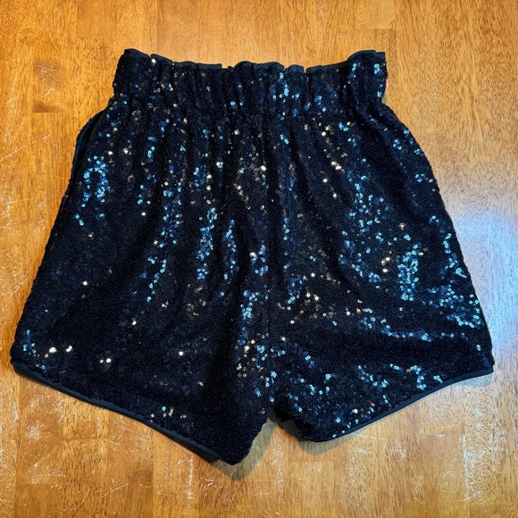 New Black Sequins Sparkly Shorts High Waist Night Out NYE - Picture 3 of 7